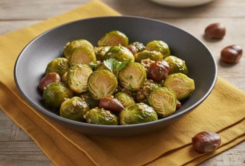 Choux de Bruxelles aux châtaignes, simple et savoureux