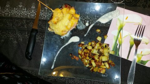 Escalope de dinde lard fromage