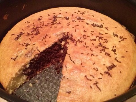 Gâteau nature au coeur chocolat