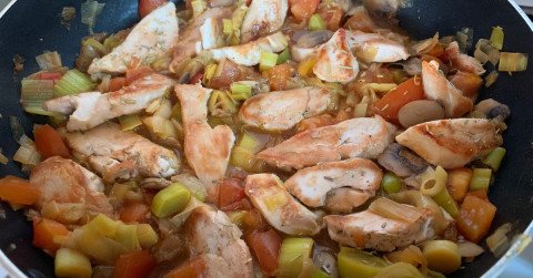 Escalopes de volailles et ses petits légumes