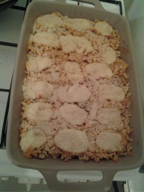 Gratin de pâtes au mascarpone facon carbonnara