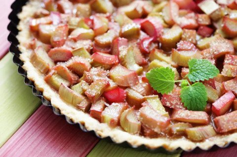Tarte à la rhubarbe sans gluten