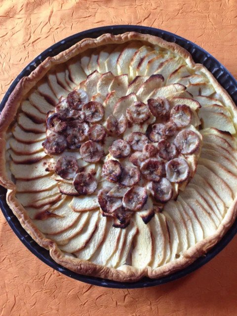 Tarte aux pommes et bananes sans sucre