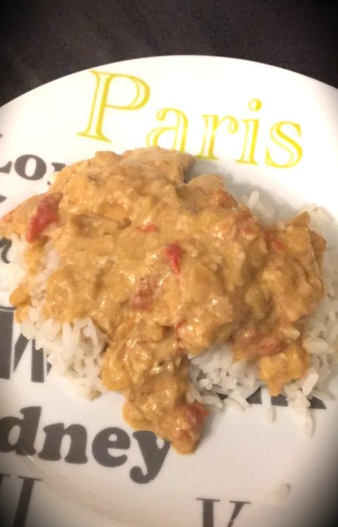 Poulet au curry et a la noix de coco...