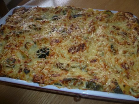Lasagne de courgettes au jambon et béchamel au Saint-Marcellin