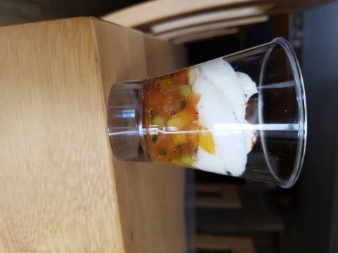 Verrines tomates poivrons chèvre frais