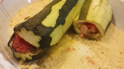 Hot-dog de courgette au chèvre