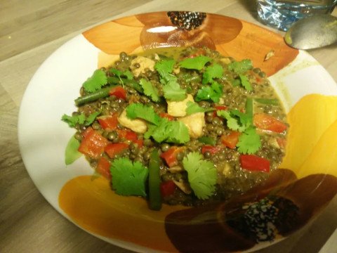Saumon au curry et lentilles du Puy