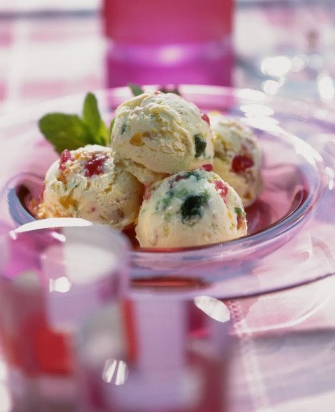 glace Plombières ( aux fruits confits )