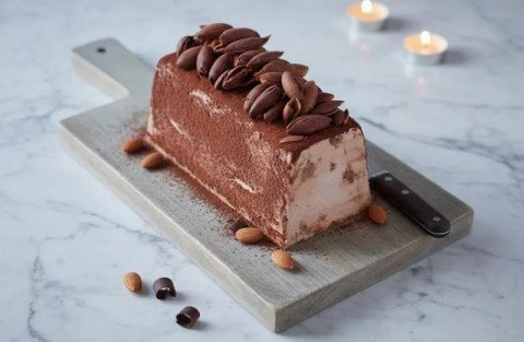 Bûche glacée aux marrons, sabayon au rhum