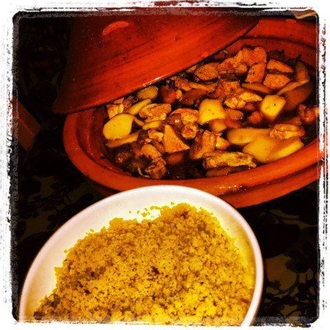 Poulet aux mangues et abricots façon tagine