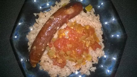 Rougaille de saucisses facon malgache