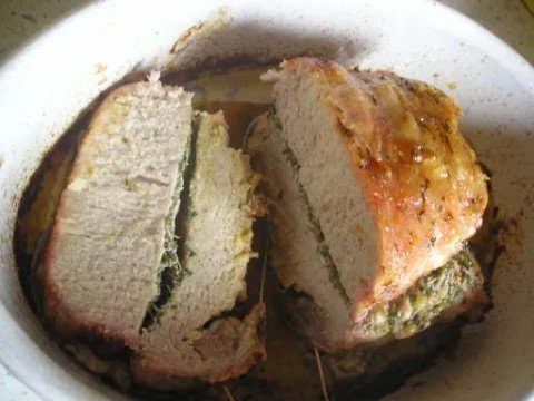 Rôti de porc au beurre d'escargot