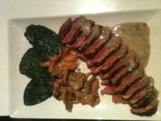 Magret de canard forestier aux épinards