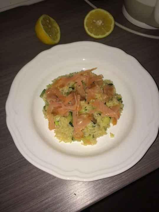 Risotto aux courgettes et saumon
