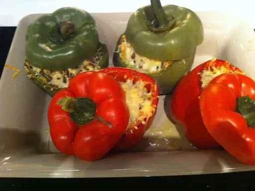 Poivrons farci au maïs et au comté