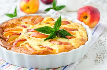 Tarte aux pêches au fromage blanc