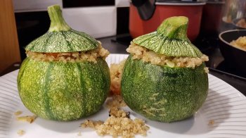Courgettes rondes farcies au quinoa