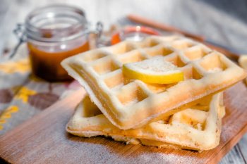 Gaufres au fromage blanc et au citron