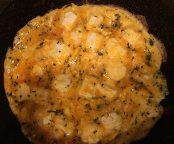 Omelette et sa menthe, au formage