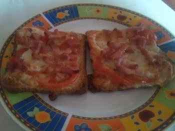 Tartines rapides tomates mozzarella et échalote
