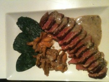 Magret de canard forestier aux épinards