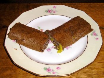Galette de sarrasin et sa fondue de poireaux