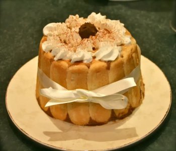 Charlotte poires, chocolat et marrons