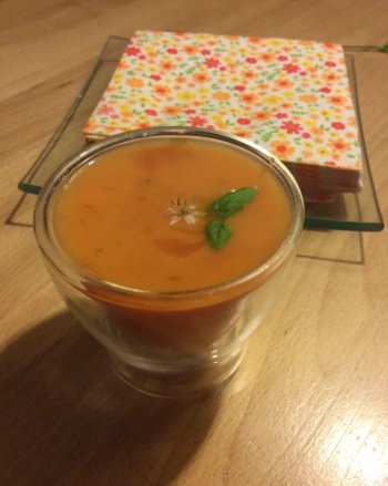 velouté de patisson, tomate, carotte...