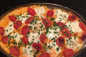 Pâtes au scampis et feta