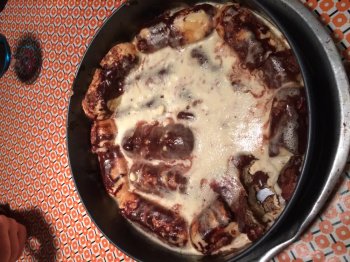 Tiramisu sans café et avec boudoirs nappés de chocolat fondu