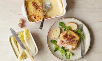 Gratin d’endives au jambon et béchamel onctueuse