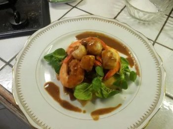 Saint-Jacques sur compoté d'oignons