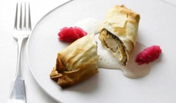 Strudel de sandre au beurre blanc