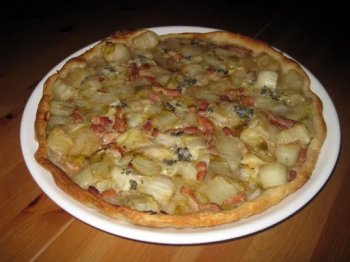 Tarte légère aux endives et roquefort