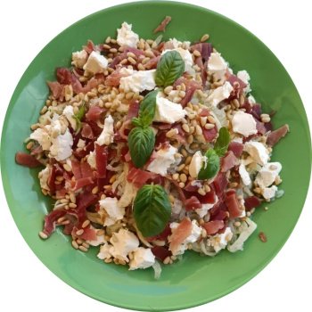 Salade de konjac au fenouil et jambon de Serrano