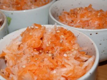 Salade de carotte et radis noir à la japonaise
