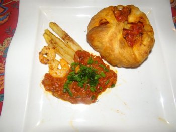 Feuilleté dasperge et crevettes