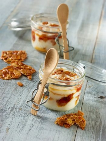 Riz au lait nougatine au lait concentré sucré