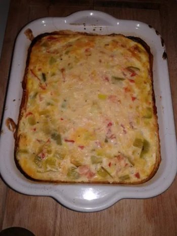 Frittata tomate et poireaux (omelette au four)