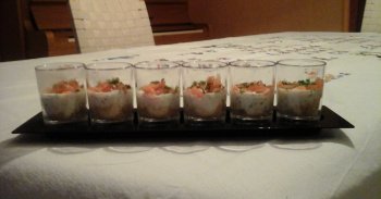 Verrine de saumon en cheese cake