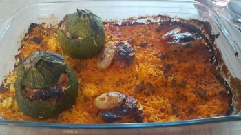 Courgettes rondes farcies à la viande parfum curry