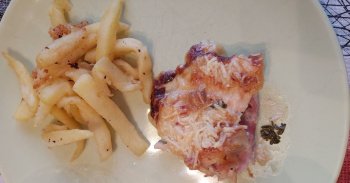 Escalopes de poulet gratinées à l'oignon