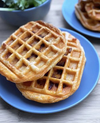 Gaufres feuilletées chorizo emmental de Frédéric