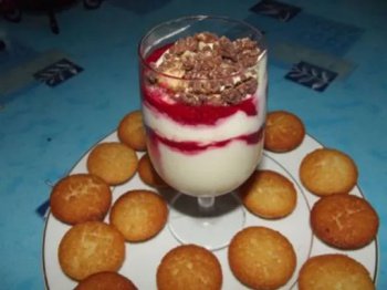 Tiramisu aux framboises et chocolat au daim