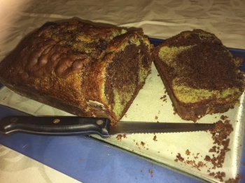 Gâteau marbré menthe chocolat