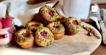 Financiers framboises pistaches