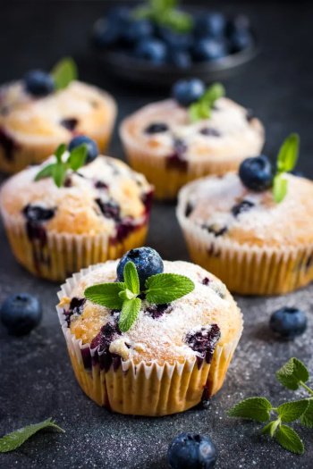 Muffins légers très myrtille sans oeuf