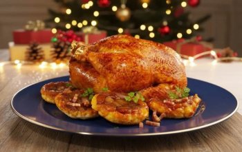 Dinde rôtie au cidre et Tatins d’échalotes