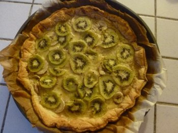 Flognarde aux bananes et kiwis